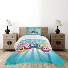 Colorful Cards Balls Bedspread Set