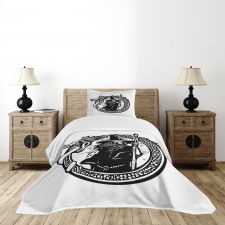 Mage in Dragon Circle Bedspread Set