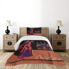 Traditonal Dancer Woman Bedspread Set