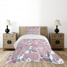 Modern Round Flowers Bedspread Set