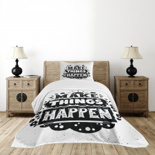 Hipster Phrase Bedspread Set