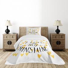 Hearts and Words Bedspread Set