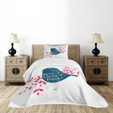 Sparrow with Foliage Bedspread Set