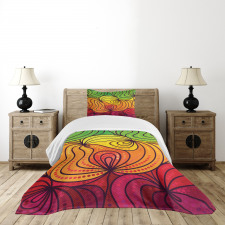 Colorful Tangled Lines Bedspread Set