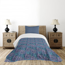 Sea Foliage Curly Stripes Bedspread Set