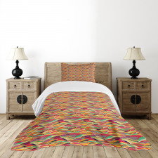 Abstract Leaf Like Shapes Bedspread Set