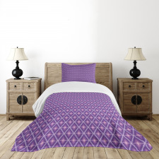 Diamond Shapes Lilac Bedspread Set