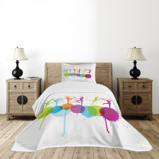 Ribbon Dance Pattern Bedspread Set