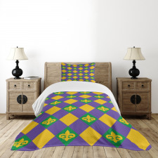 Mardi Gras Themed Bedspread Set