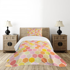 Hexagon Retro Pattern Bedspread Set