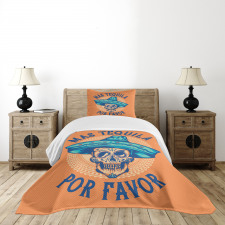 Skull Sombrero Tequila Bedspread Set