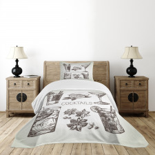 Vintage Sketch Beverage Bedspread Set