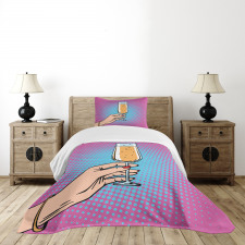 Pop Art Comic Champagne Bedspread Set