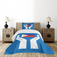 Hands Showing Flag Bedspread Set