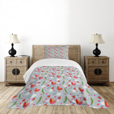 Romantic Tulip Daisy Bedspread Set