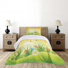 Colorful Meadow Scenery Bedspread Set