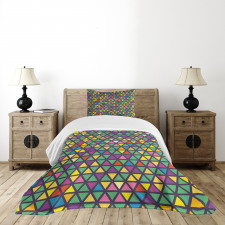 Grid Mosaic Triangles Bedspread Set