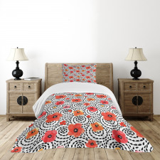 Watercolor Petals Spirals Bedspread Set
