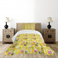 Pixelated Waves Halftone Bedspread Set