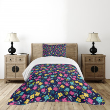 Colorful Summer Blossoms Bedspread Set