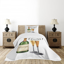 Watercolor Cheers Sketch Bedspread Set