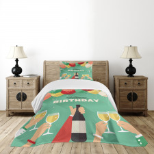 Happy Birthday Greeting Bedspread Set