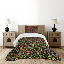 Autumnal Foliage Pattern Bedspread Set