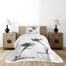 Hurricane in Sketch Style Bedspread Set