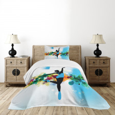 Dancer on Abstract Backdrop Bedspread Set