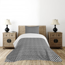 Checkered Abstract Style Bedspread Set