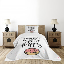 Donut Worry Words Stains Bedspread Set