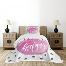 Watercolor Spot with Words Bedspread Set