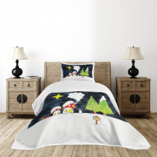 Village Mushroom Houses Bedspread Set