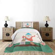 Funny Character in the Garden Bedspread Set
