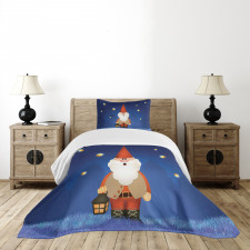 Elf at Night with a Lantern Bedspread Set