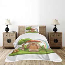 Magic World Mushroom House Bedspread Set