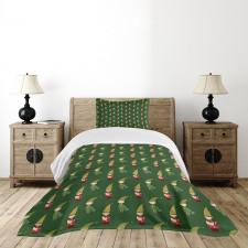 Elves with Dove Birds Clove Bedspread Set