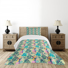 Hawaii Botany Flowers Bedspread Set