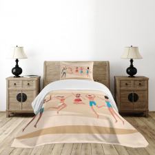 People Dance at Beach Bedspread Set