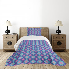 Tribal Abstract Ogee Shapes Bedspread Set