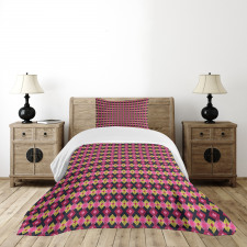 Bohemian Style Diamond Motifs Bedspread Set