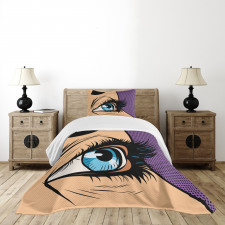 Pop Art Retro Style Cartoon Bedspread Set