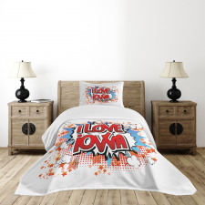 I Love Iowa Comic Book Bedspread Set