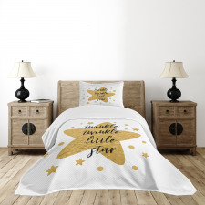 Grungy Style Retro Lettering Bedspread Set