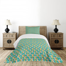 Geometric Botany Pattern Bedspread Set