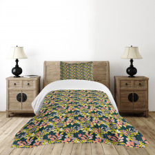 Abstract Soft Spring Foliage Bedspread Set