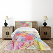 Colorful Abstract Foliage Bedspread Set