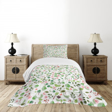 Birds Butterflies and Leaves Bedspread Set