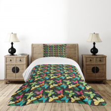 Colorful Silhouettes Art Bedspread Set