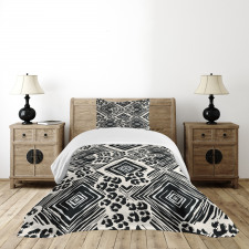 Ink Brush Style Argyle Bedspread Set